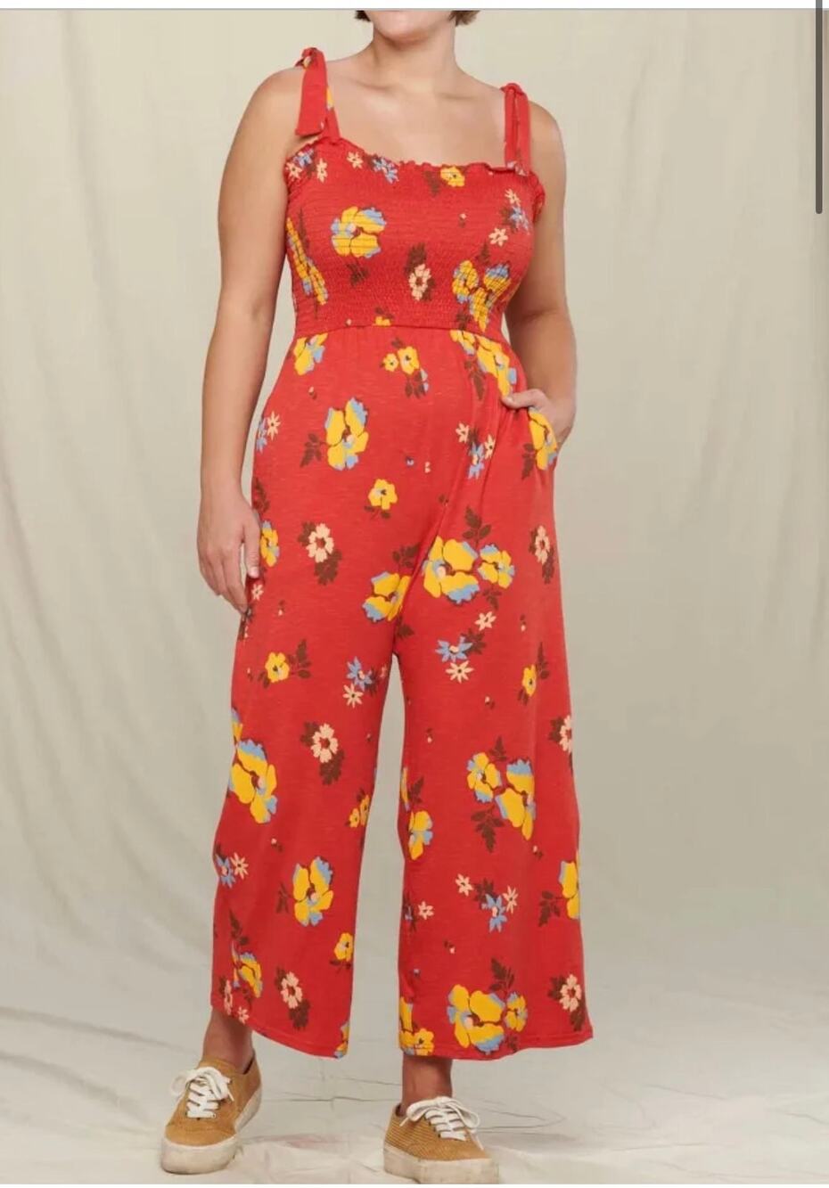 TOAD & CO Gemina sleeveless jumpsuit Winterberry Floral Print Size XL NWT